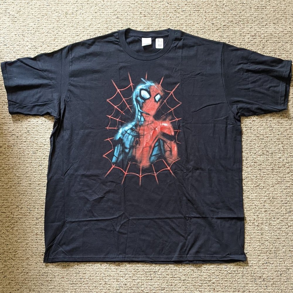 NWT Spiderman Graphic T-shirt SZ 2XL  XXL  Black Cotton